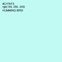 #C1FAF3 - Humming Bird Color Image